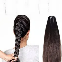 VIEWS Wavy Clip-In Locks Hair Extension-Brown-30 Inch-image-1