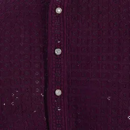 PulseIQ Burgundy Viscose Rayon Embroidered Kurta Sets image 2