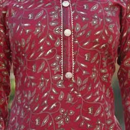 Peachmode Floral Printed Printed Kurta With Trousers & Dupatta image 5