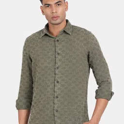 Blu MNKY Men Smart Slim Fit Abstract Printed Spread Collar Casual Shirt-image-47