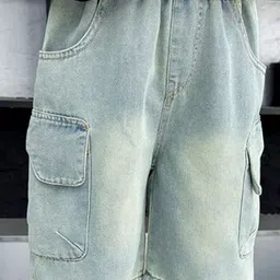 StyleCast x Revolte Boys Washed Mid-Rise Regular Fit Knee Length Cargo Shorts image 4