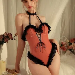 LULU & SKY Self Design Halter Neck Baby Doll-picture-39