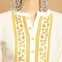 Tulsattva Women Ethnic Motifs Embroidered Regular Thread Work Kurta with Trousers & With Dupatta image 4