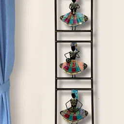 PRANJALS HOUSE Black & Red Printed Rajasthani 3 Musicians Wall Hanging-image-51