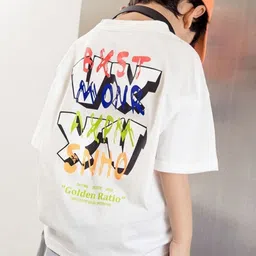 LULU & SKY Boys Printed V-Neck Drop-Shoulder Sleeves Applique T-shirt-picture-51