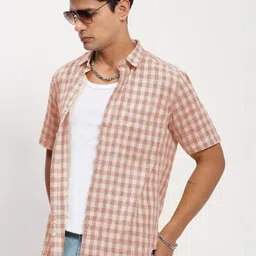 SHOWOFFFF Men Comfort Slim Fit Gingham Checks Checked Casual Shirt-picture-10