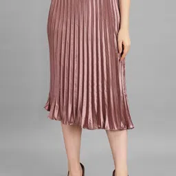 LookShine Women Embellished Pleated A-Line Midi Skirt-image-81