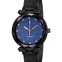 CSAMON Women Embellished Bracelet Style Straps Analogue Watch GR_379_Black Blue 12-picture-17