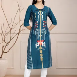Moda Rapido Women Ethnic Motifs Printed Floral Crepe Kurta image 4