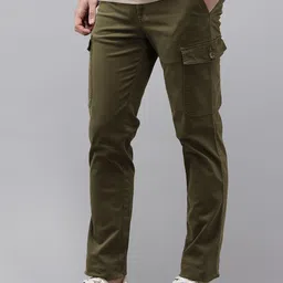 ColorPlus Men Tapered Fit Cargos Trousers-picture-16