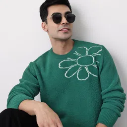 Mast & Harbour Floral Self Design Pullover Sweaters-picture-28