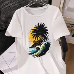 KPOP Girls Graphic Printed Round Neck T-shirt-image-74