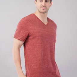Moda Rapido Men Solid V-Neck Cotton T-shirt image 4