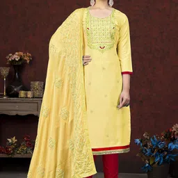 SAINOOR Embellished Semi-Stitched Dress Material-picture-34