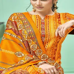 DRAVINAM Trends Ethnic Motifs Printed Pashmina Unstitched Dress Material image 2