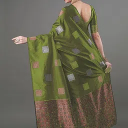 CANIZZARO Woven Design Zari Silk Blend Banarasi Saree image 2