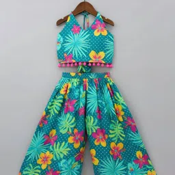KidsFlower Girls Printed Top with Palazzos-picture-25