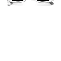 Being Better Unisex Black Lens & White Rectangle Sunglasses with image 2