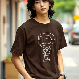 MaverIQ Men Graphic Printed Round Neck Cotton Oversized T-shirt-picture-19