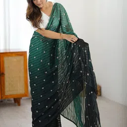 Mitera Embellished Embroidered Silk Blend Saree image 2