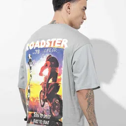 The Roadster Lifestyle Co. Graphic Printed Round Neck Pure Cotton Relaxed Fit T-Shirt-image-10