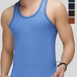 AMUL COMFY Men's Pack Of 5 Pure Cotton Sleeveless Innerwear Vests-picture-15