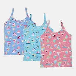 Dowin Girls Pack Of 3 Printed Cotton Camisoles-picture-31