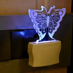 1ST TIME White & Transparent 4-Pcs 3D Illusion LED Plug Night Lamps image 4