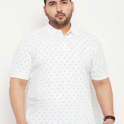 NYKER Men Plus Size Geometric Printed Polo Collar Cotton T-shirt-picture-10