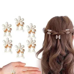 MADHAVWATCH Women Set of 5 Beaded Clutchers Claw Clip image 5