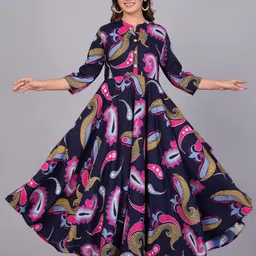 OKD Empires Women Printed Flared Sleeves Patchwork Kurta-picture-30