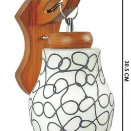 1ST TIME Black & White Printed Wood Abstract Shaped Shaped Wall Lamp image 2