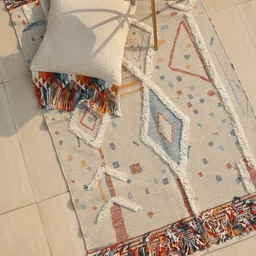 Revive Home Multicoloured Geometric Handmade Cotton Carpet-picture-32