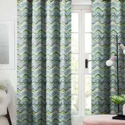 CASABLEU Olive Green Set of 2 Room Darkening Door Curtain-picture-26