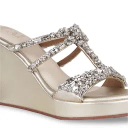 CAI Women Embellished Open Toe Wedge Heels image 5