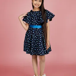 Naughty Ninos Polka Dot Print Flutter Sleeve Fit & Flare Dress image 5