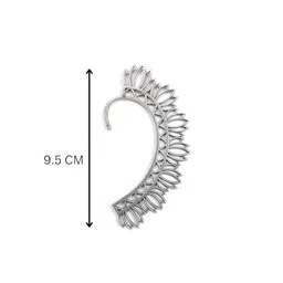 Sangria Women Silver Plated Lotus Shape Ear Cuff image 2