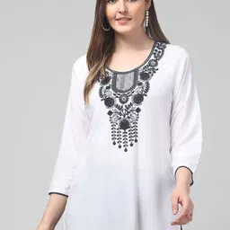 STYLE PREZONE Women Ethnic Motifs Embroidered Thread Work Kurti-image-6