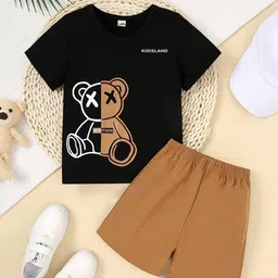 HELPOM Kids Pack Of 2 Printed Short Sleeves T-shirt With Shorts image 5