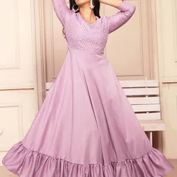 ODD BY chansi TRENDZ Women Round Neck Maxi Ethnic Dresses-image-40