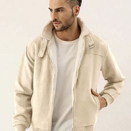 Campus Sutra Men Suede Windcheater Tailored Jacket-picture-34