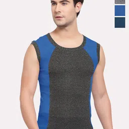Sporto by Macho Men Pack Of 4 Cotton Colourblocked Gym Vest-image-58