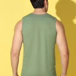 WOOSTRO Pack Of 2 Printed Super Combed Cotton Gym Vests VWS26(98 LGTGREEN)(MORE PEACH) image 4