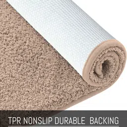 luxe home international Taupe Solid Microfiber 5 ft x 2 ft Machine Made Runner image 4
