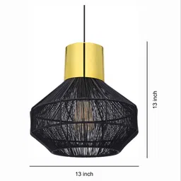 decor darling Zumra Metal Iron Hanging Light (Black & Gold) image 3