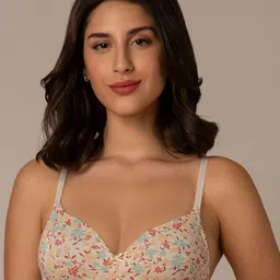 Amante Floral Printed Full Coverage Lightly Padded T-shirt Bra- All Day Comfort image 1