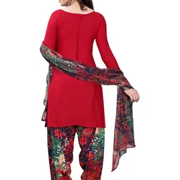 attigo Unstitched Printed Cotton Blend Kurta & Patiyala Dress Material with Dupatta image 2