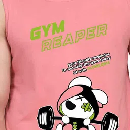 SLOWLORIS Men Pack of 2 Peach & Orange Cotton Graphic Printed Innerwear Vest image 4