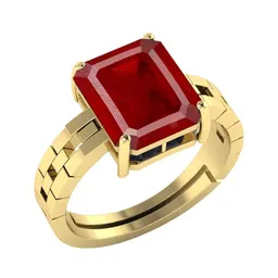 RRVGEM Gold Plated 13.50 KT Ruby Studded Adjustable Ring-picture-21