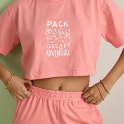 AVOCADO Printed Pure Cotton Round Neck Top With Trouser image 4